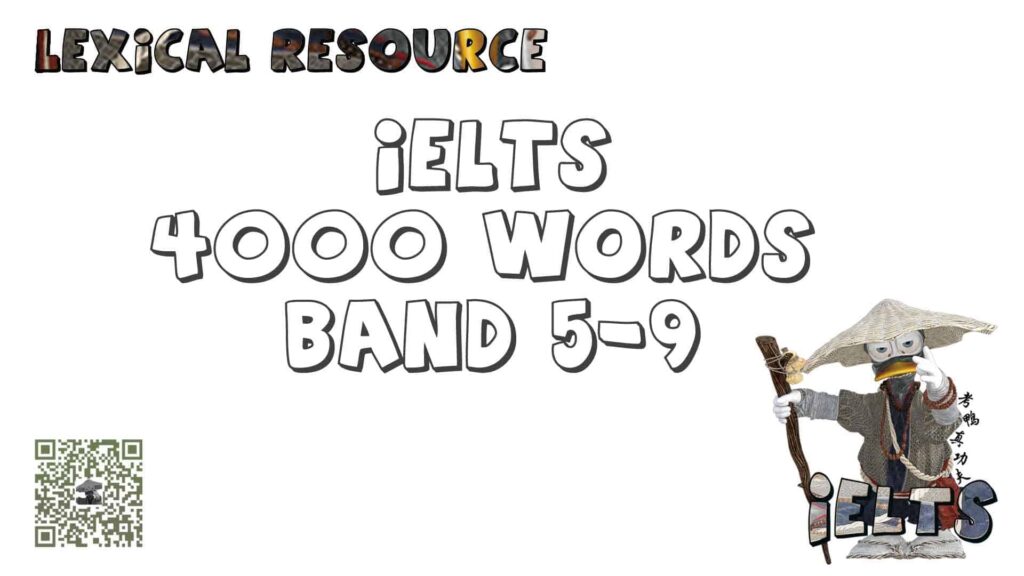 IELTS Lexical Resource 4000 words at Band B1 B2 C1 C2 2022.